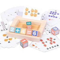 Wooden Blocks Spelling Game, Color Matching Flash Cards