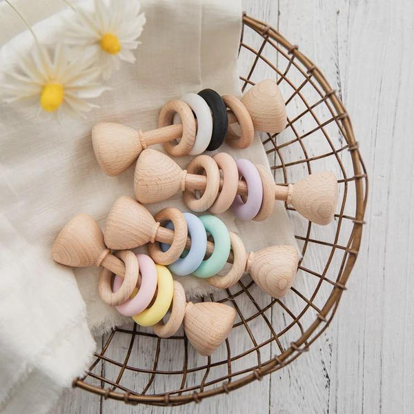 Wooden Rattles with Rings - Helaya