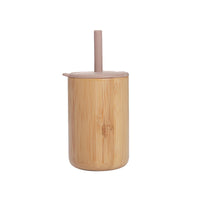Environmental Friendly and Safe Silicon Straw Natural Bamboo Sippy Cup